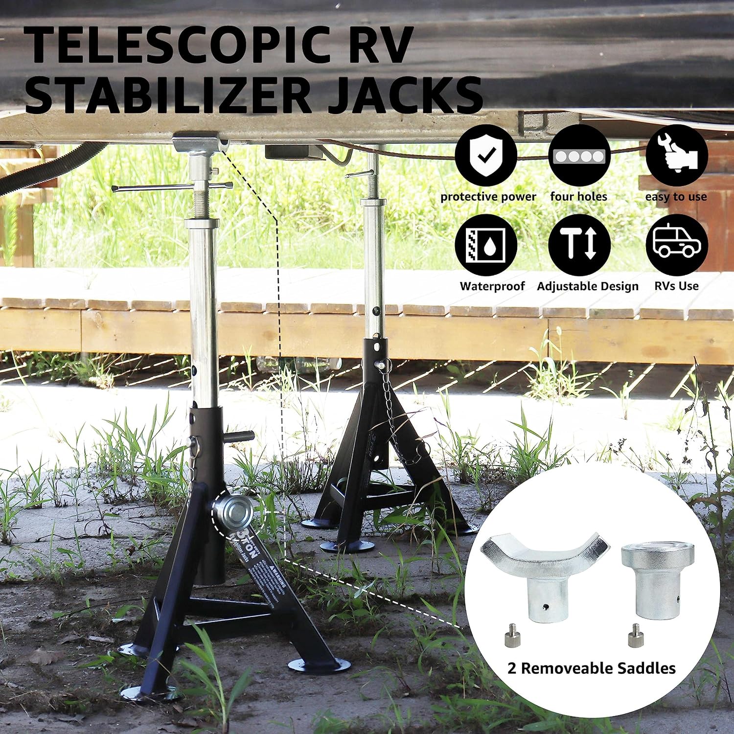 BESTOOL RV soporta gatos estabilizadores, gatos estabilizadores de remolque de viaje, soportes de gato camper de 17.3 a 30 pulgadas, capacidad de 3
