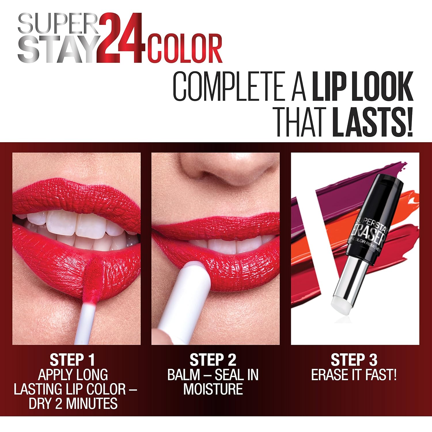 MAYBELLINE SuperStay 24 – Lápiz labial líquido de 2pasos, labial altamente pigmentado de larga duración con bálsamo hidratante, color rosa (Infinite