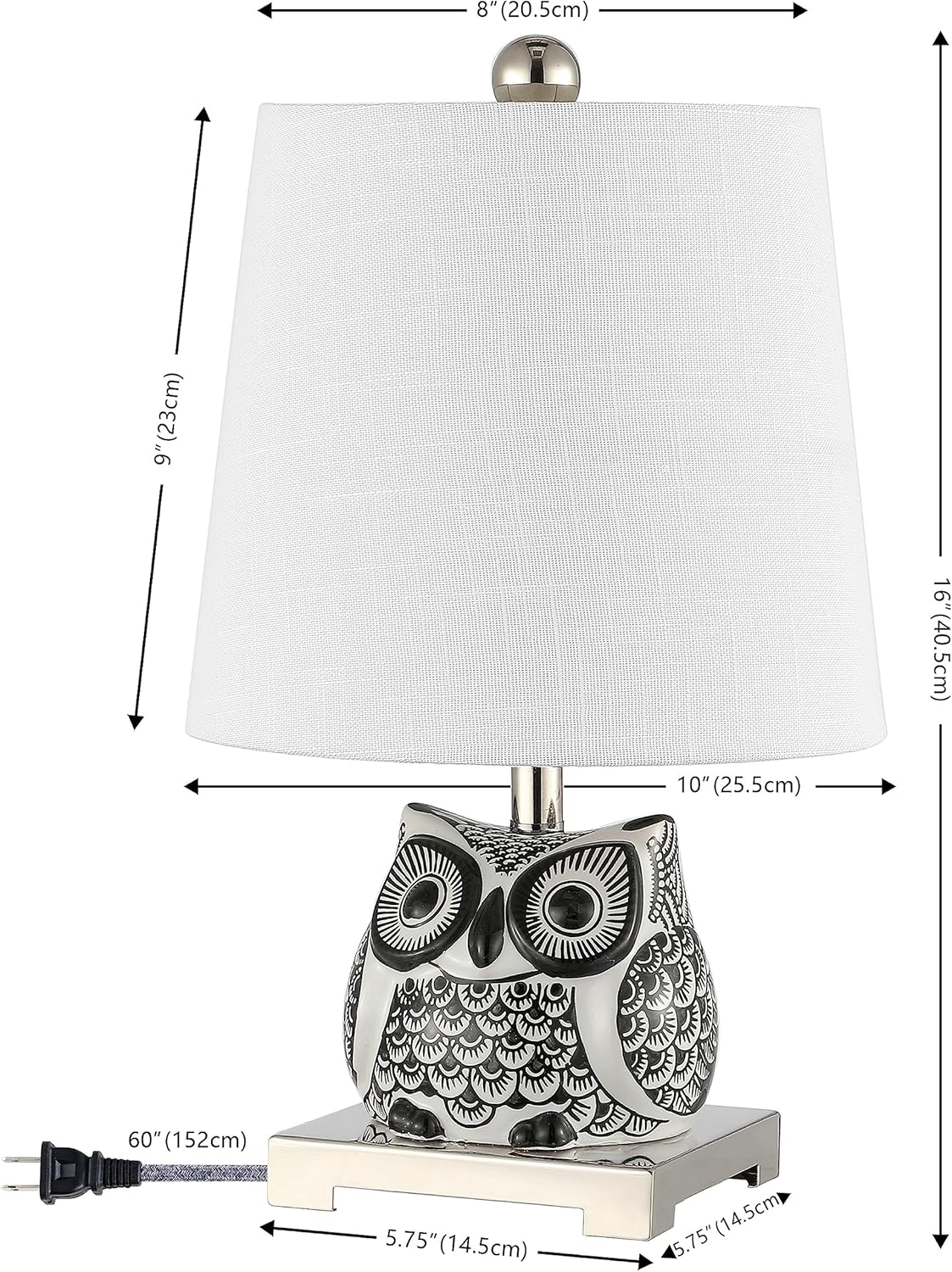 JONATHAN Y JYL3014C Justina – Minilámpara led de mesa de 16 pulgadas, de cerámica, para casa de campo, dormitorio, sala de estar, oficina,