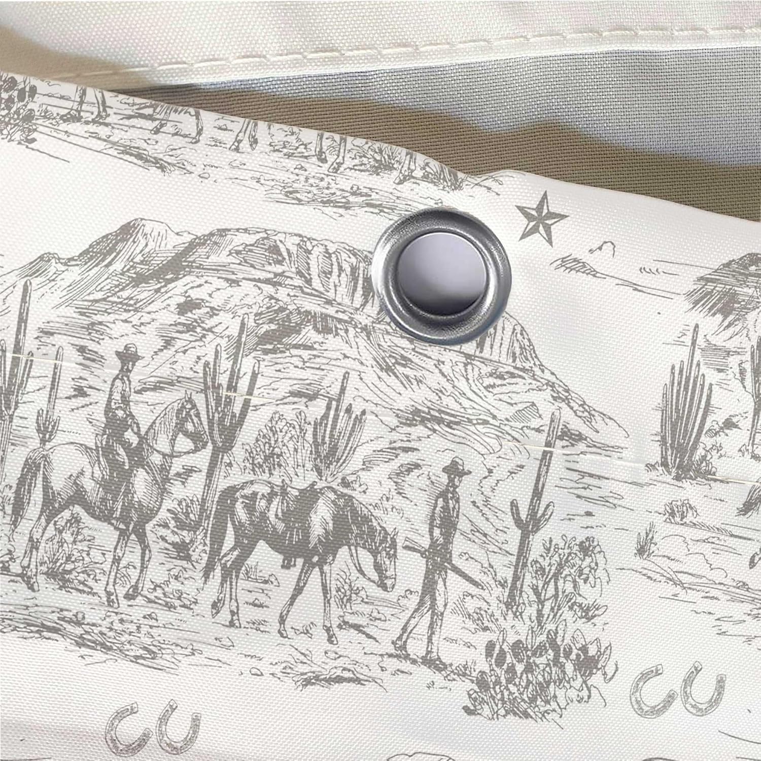 Cortina de ducha de vaquero occidental, cortinas de ducha de vaquero del desierto del suroeste para baño, decoración de baño, tela temática