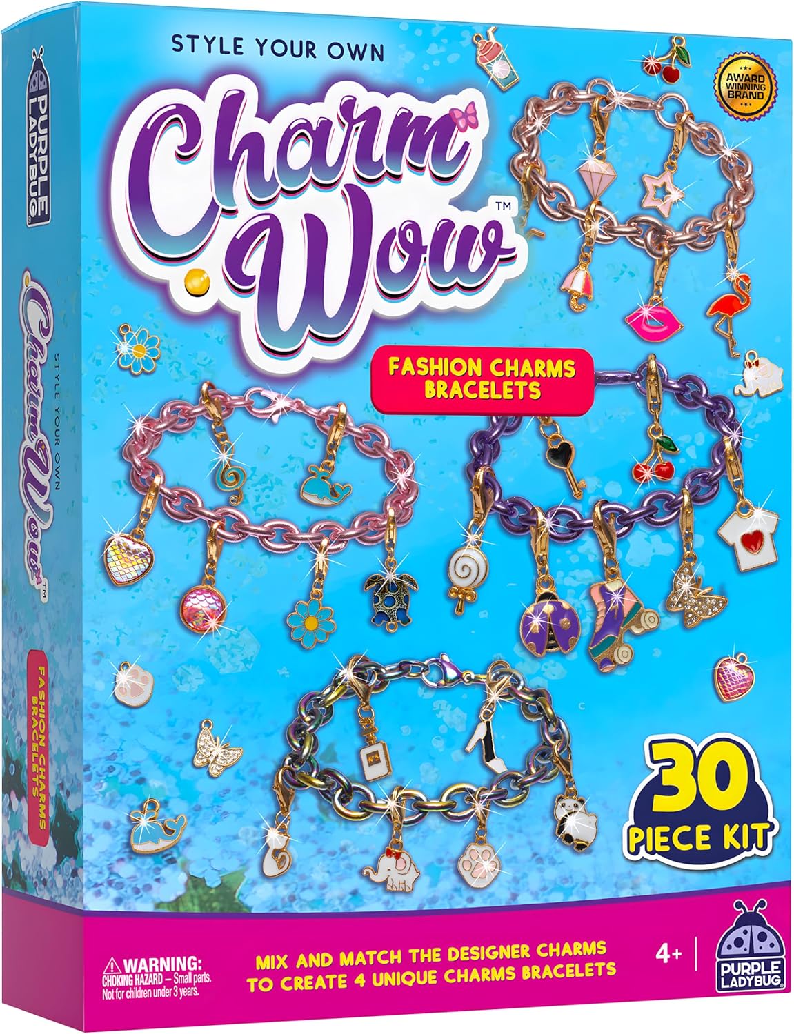 CharmWow – Kit de fabricación de pulseras para niñas, pulseras de dijes para niñas de 8 a 12 años y kit de joyería para niñas de 10 a 12 años – Gran