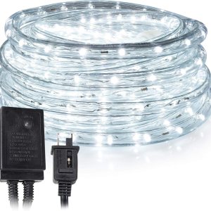 West Ivory Cuerda de luz LED blanca fría de 60 pies con 648 luces LED de 12 pulgada de grosor, controlador conectable al aire libre, permanente, West Ivory Cuerda de luz LED blanca fría de 60 pies con 648 luces LED de 12 pulgada de grosor, controlador conectable al aire libre, permanente,