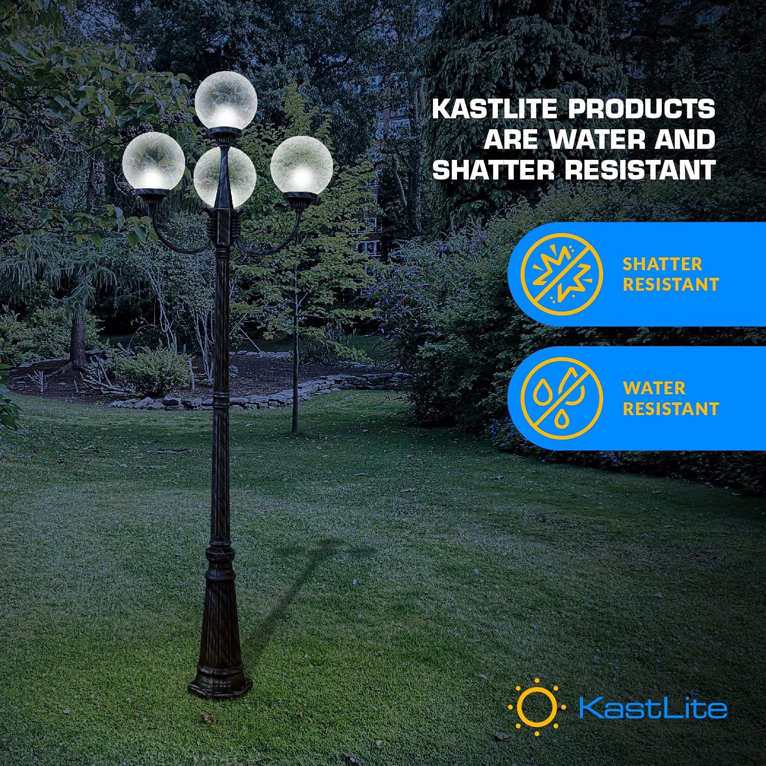 KastLite Globo de poste de lámpara de acrílico transparente de 8 pulgadas  Textura suave con cuello de ajuste de 3.91 pulgadas  Fabricado en los