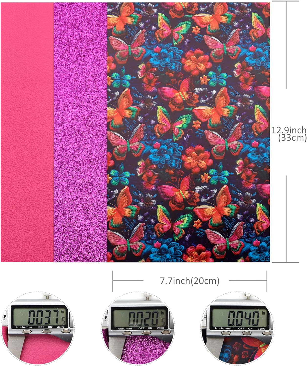 David accessories 6 hojas de tela de piel sintética con estampado de flores, de 7.7 x 12.9 pulgadas, incluye 2 tipos de tela de cuero para hacer