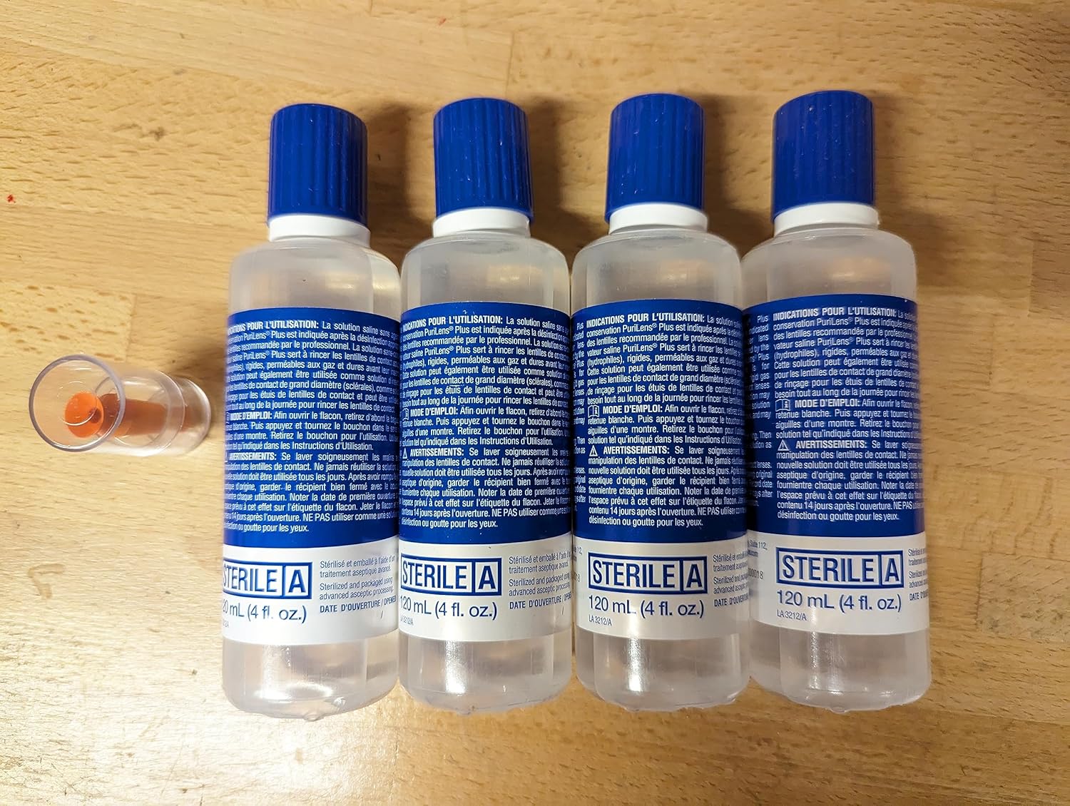 (4) Paquete de manipulador de lentes de contacto grande purilens Plus Saline + Scleral Cup (los colores varían)
