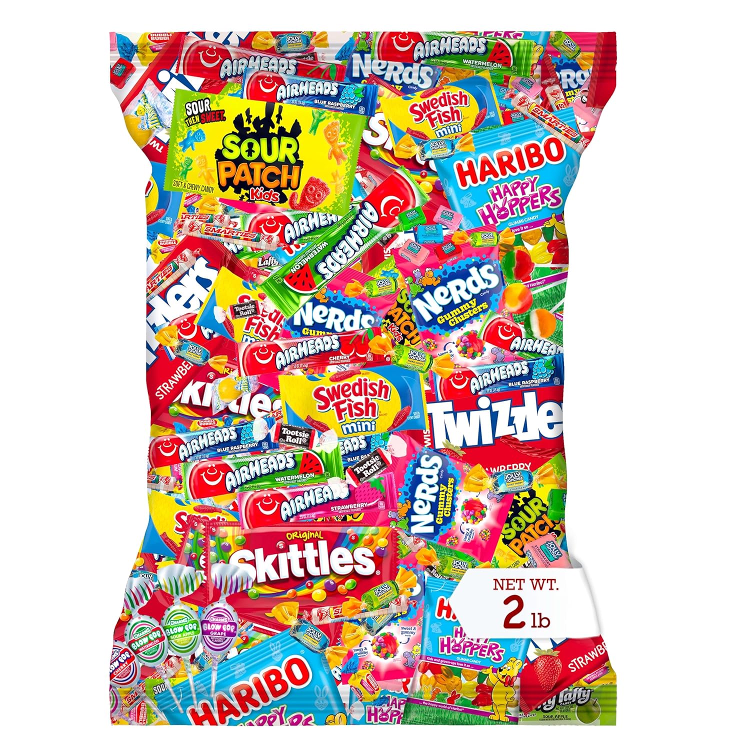 Paquete variado de caramelos a granel  Caramelos de 2 libras  Caramelos a granel envueltos individualmente, Sour Patch Kid, paletas, salvavidas,