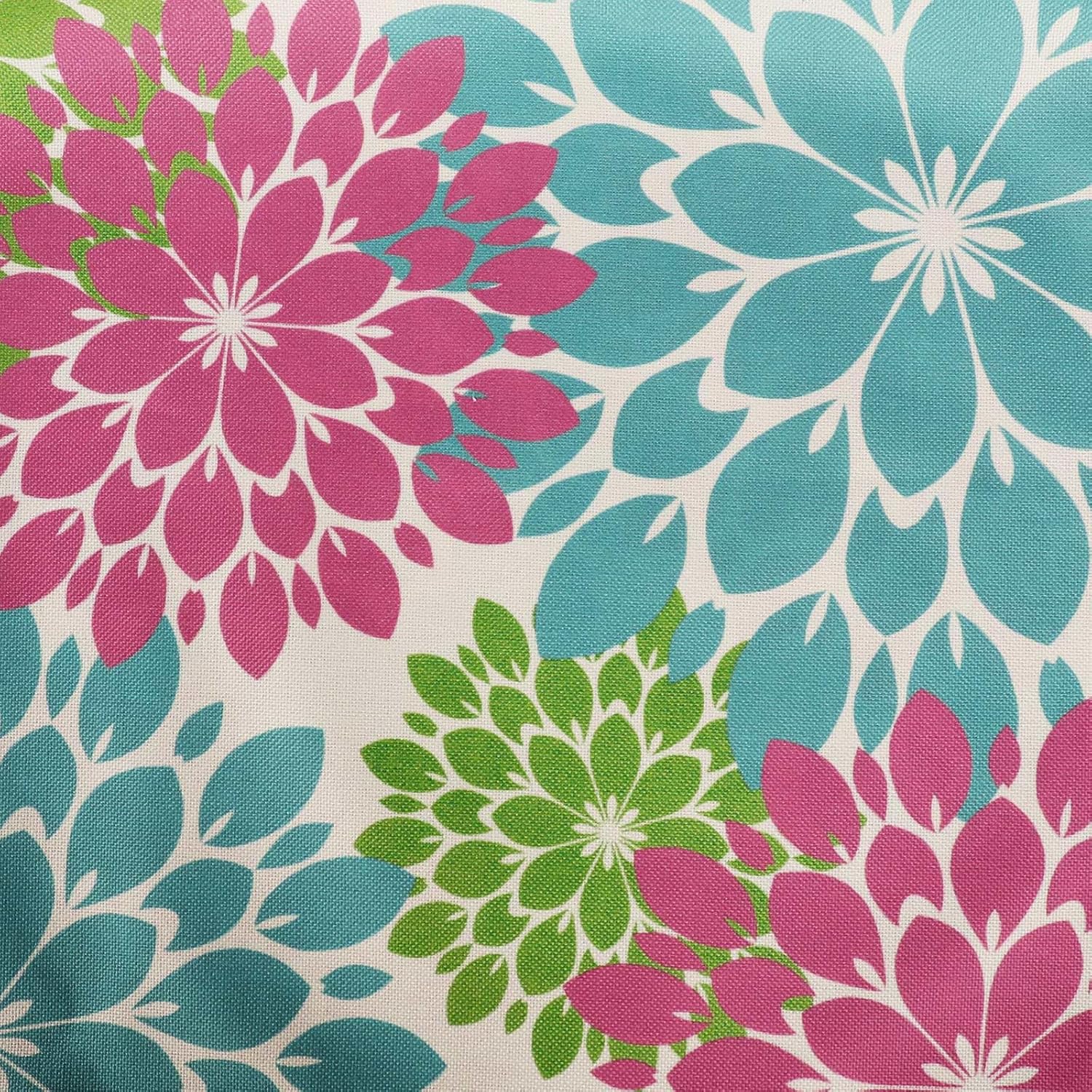 Fundas de almohada de 18 x 18 pulgadas, fundas de almohada para exteriores, fundas de almohada decorativas con geometría moderna y floral, funda de