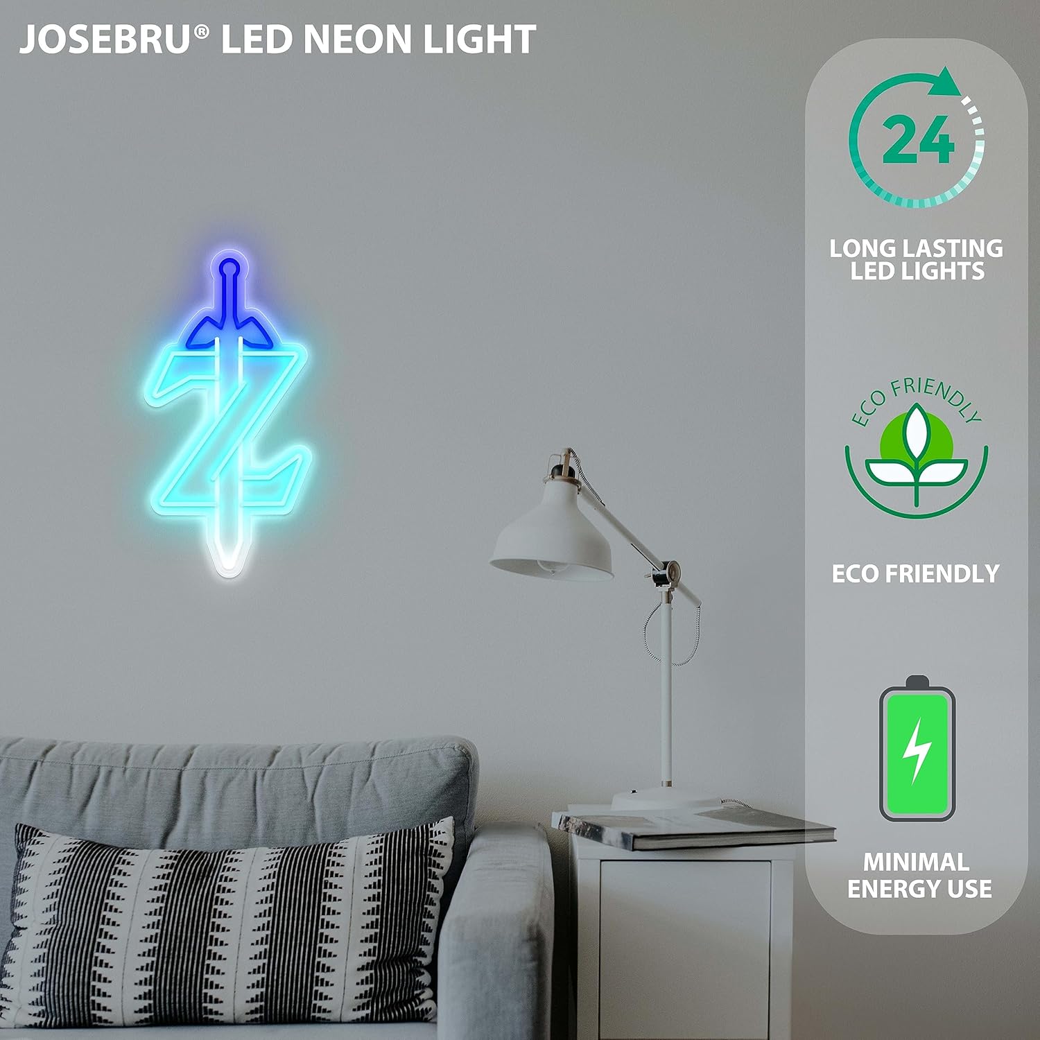 Zelda – Letrero de neón para jugadores, luz de neón icónica para decoración de sala de juegos, regalos de Zelda, espada Z, letrero LED, espada