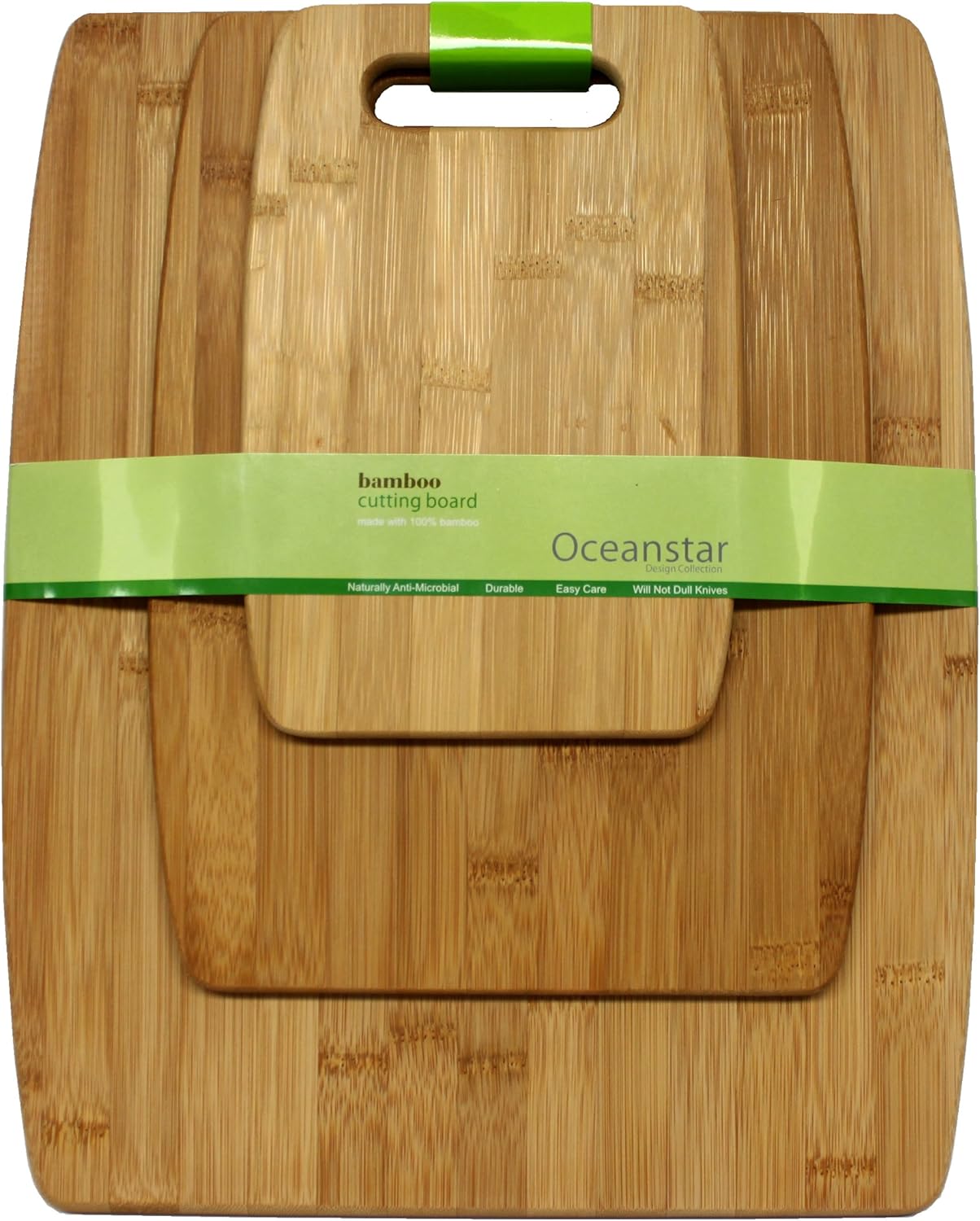 Oceanstar Juego de 3 tablas de cortar de bambú CB1156, tamaño único, natural