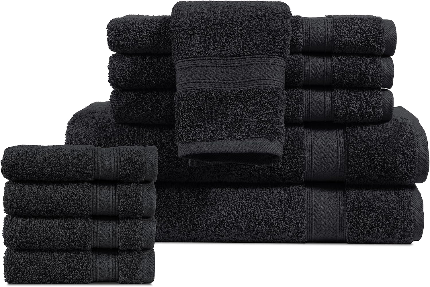 LANE LINEN Juego de 10 toallas de baño 100 % algodón, 2 toallas de baño grandes, 4 toallas de mano suaves para baño, 4 toallas de lavado para el