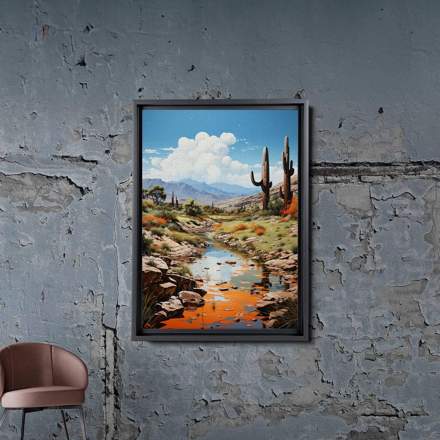 Red Mesa, Archival Print of Landscape Prints of Red Mountain in Mesa, Arizona, Canvas, Home Decor