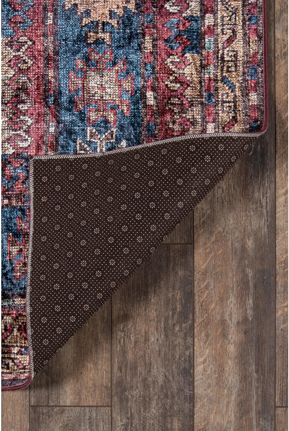 Momeni Karachi – Alfombra de área, 2 pies 3 pulgadas x 8 pies, color borgoña