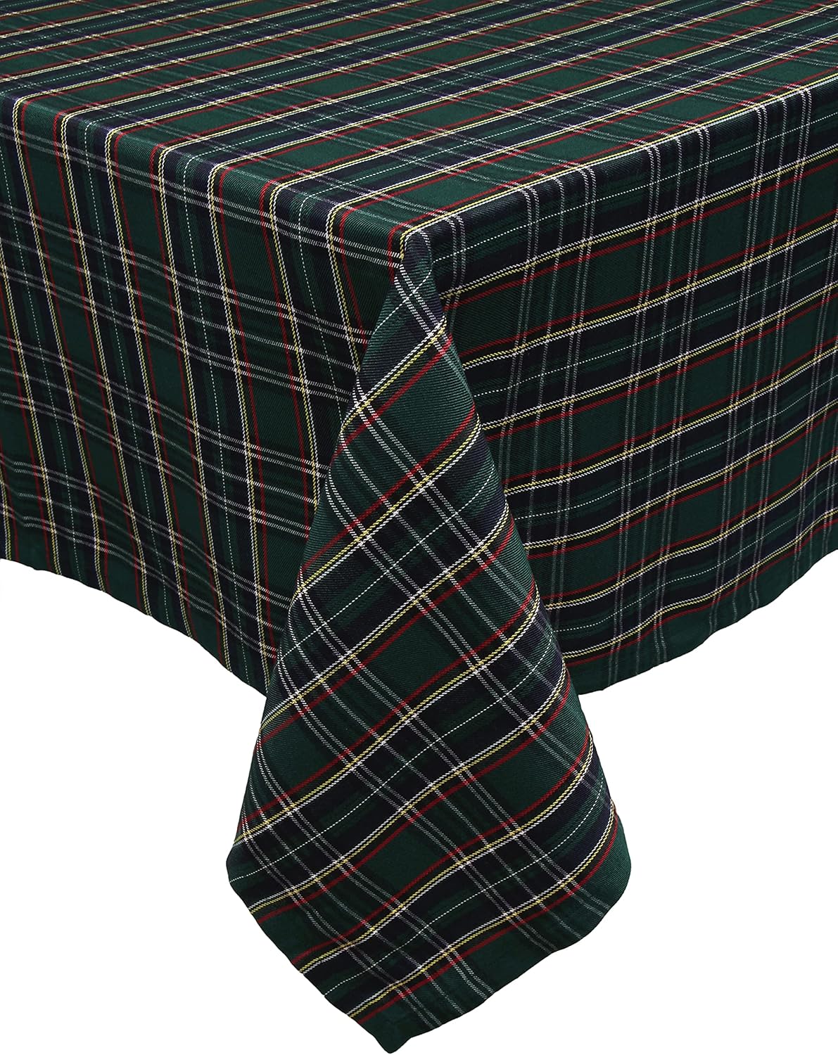 Ruth&Boaz Mantel cuadrado tradicional a cuadros escoceses para cenas familiares y fiestas de Navidad (verde, 55 x 84 pulgadas)