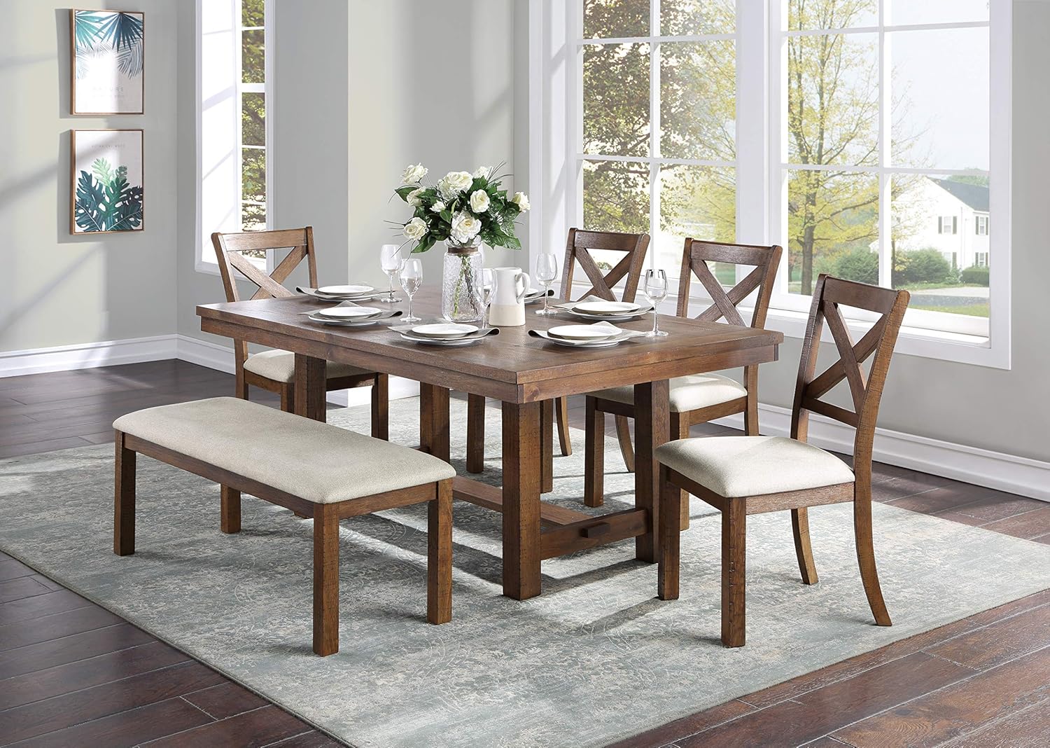 Lexicon Jones – Silla de comedor (juego de 2), color marrón