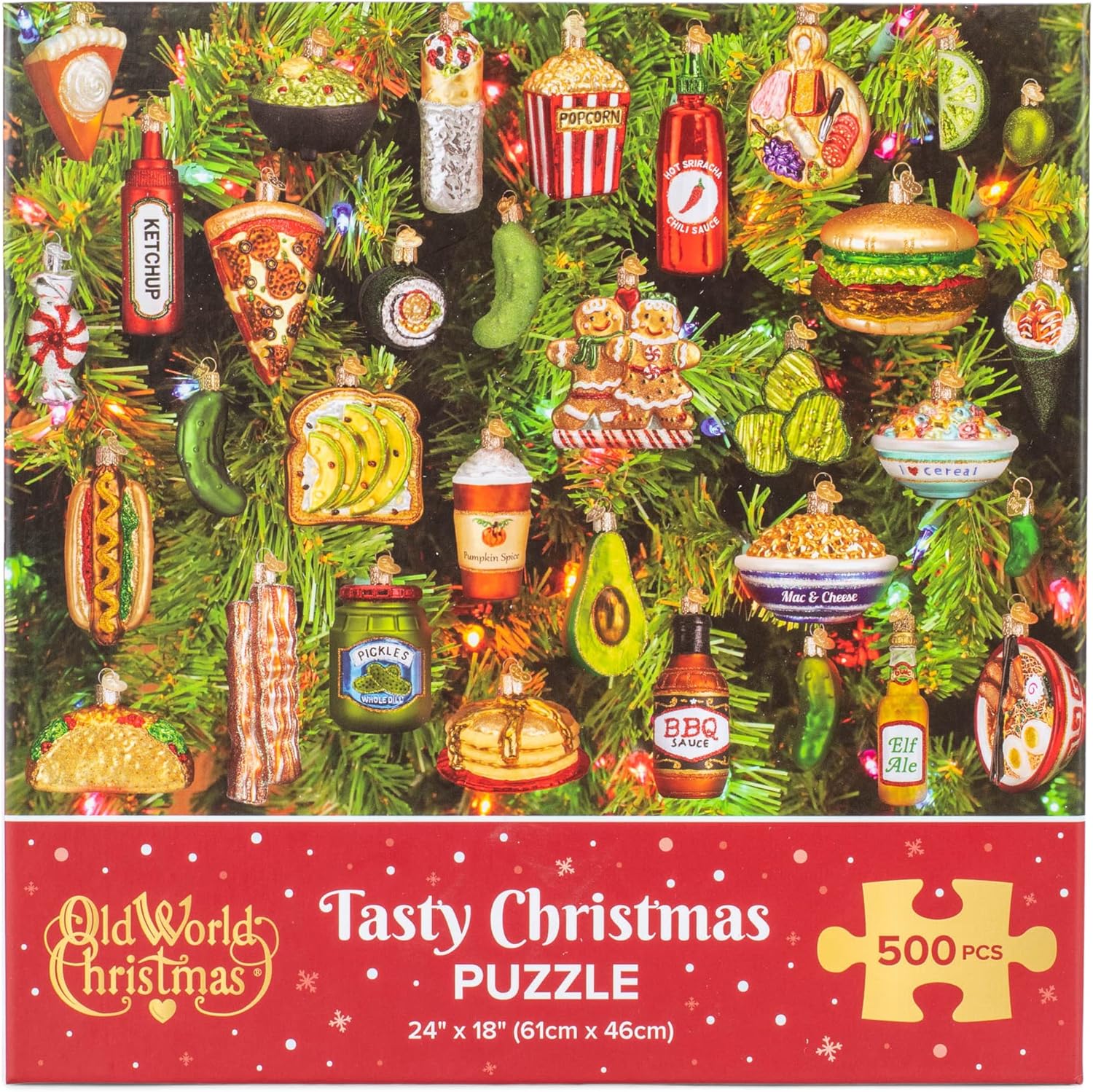 Old World Christmas Sabroso rompecabezas de Navidad, 18×24, multicolor