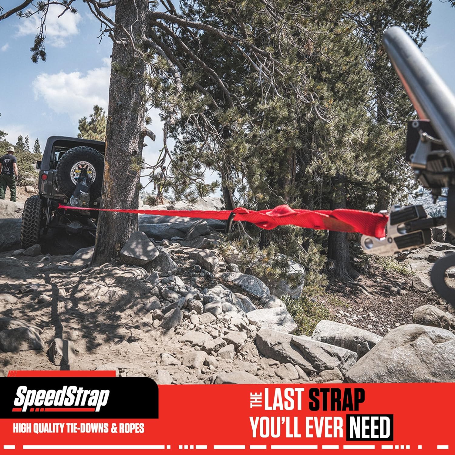 SpeedStrap SuperStrap – Correa de remolque de recuperación tejida de 1 pulgada x 30 pies, resistencia a la rotura de 7,000 libras, cuerda de