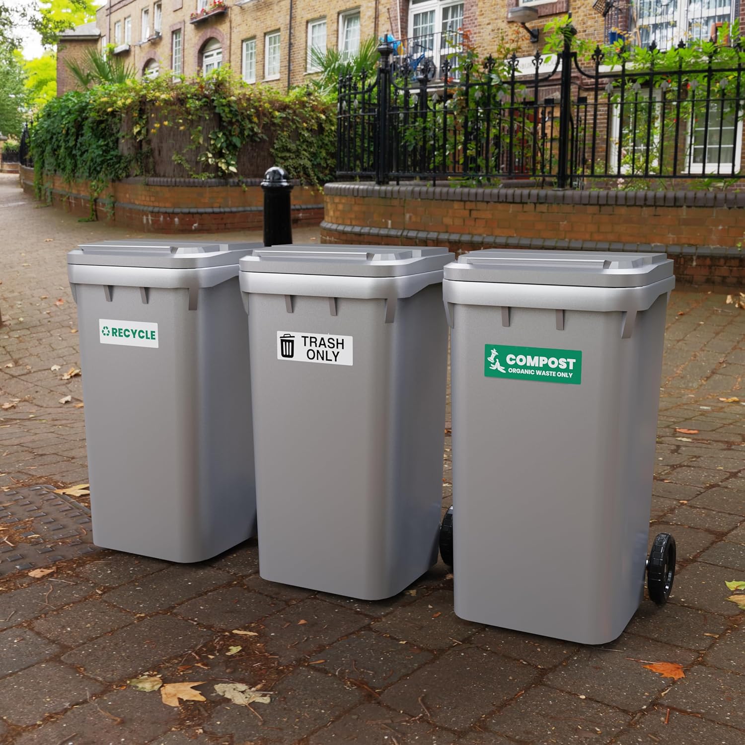 Juego de calcomanías de compost de basura de reciclaje  Etiquetas de basura resistentes  Clasificación de 3 a 5 años para interiores y exteriores  a