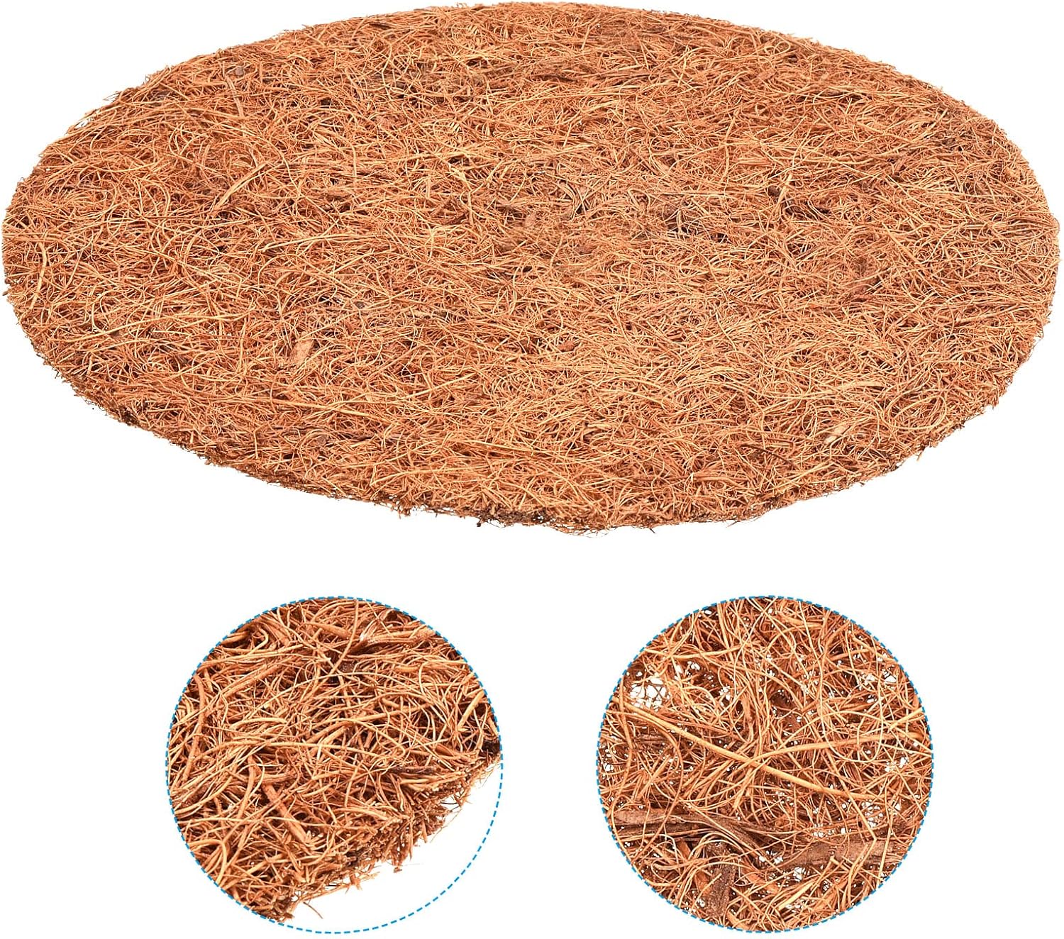 PATIKIL Tapete de fibra de coco de 8 pulgadas, paquete de 5 protectores redondos de fibra de coco para plantas en macetas de interior y exterior