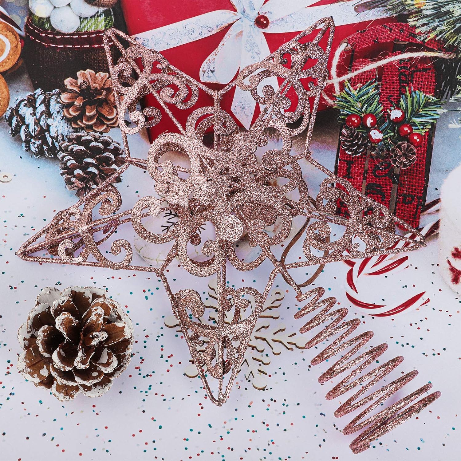 Aneco – Decoración para árbol de Navidad (metal, 10 pulgadas)