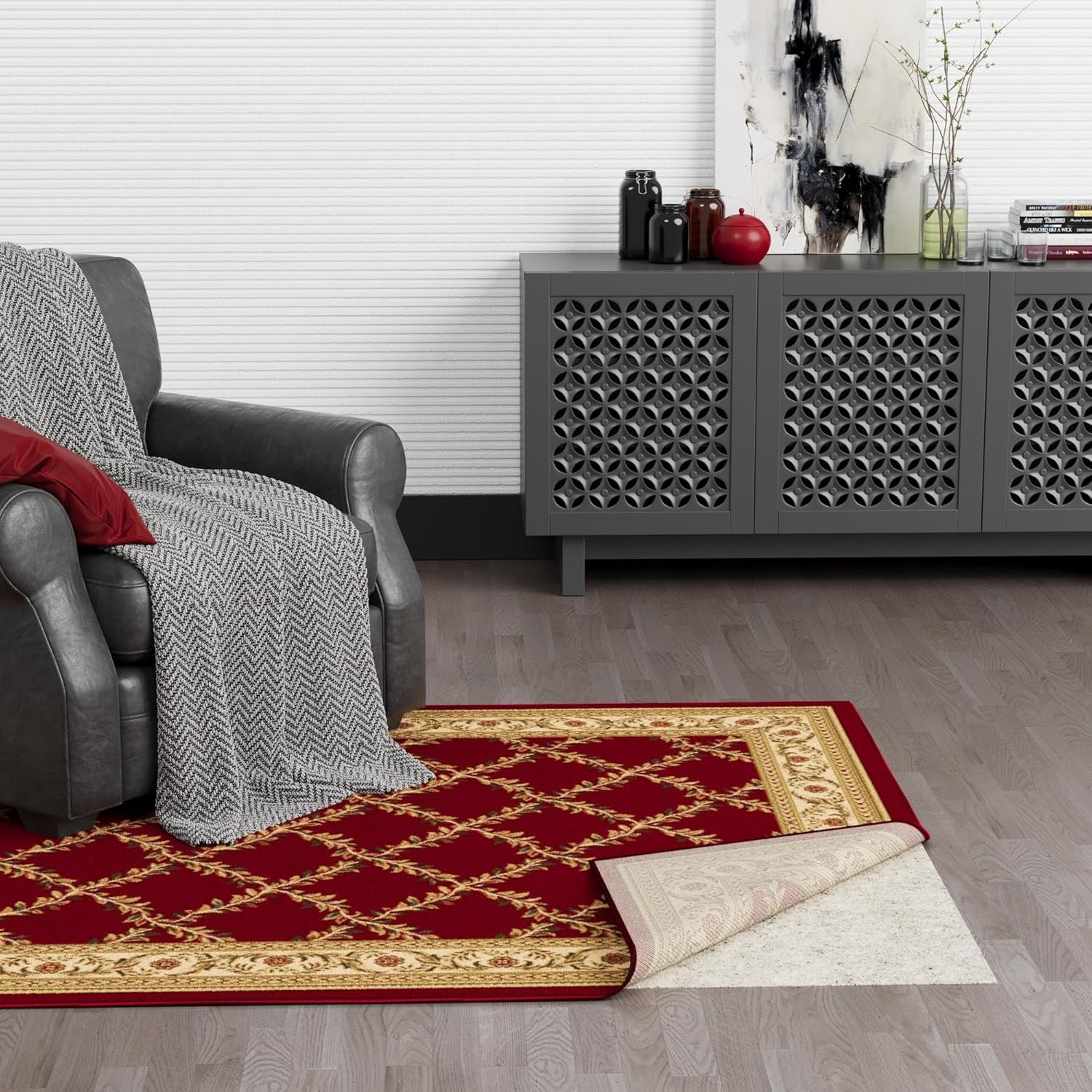 Ottomanson Almohadilla antideslizante para alfombra con agarre de 2 pies 6 pulgadas x 13 pies 11 pulgadas de grosor, protección para cualquier