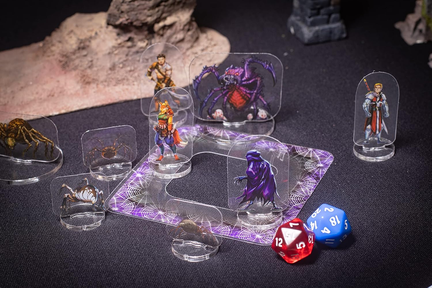 Arcknight Plantillas de efectos de hechizos para D&D 5E 24 marcadores para hechizos AOE con referencia Condición, Pulido e Invocación Tokens para