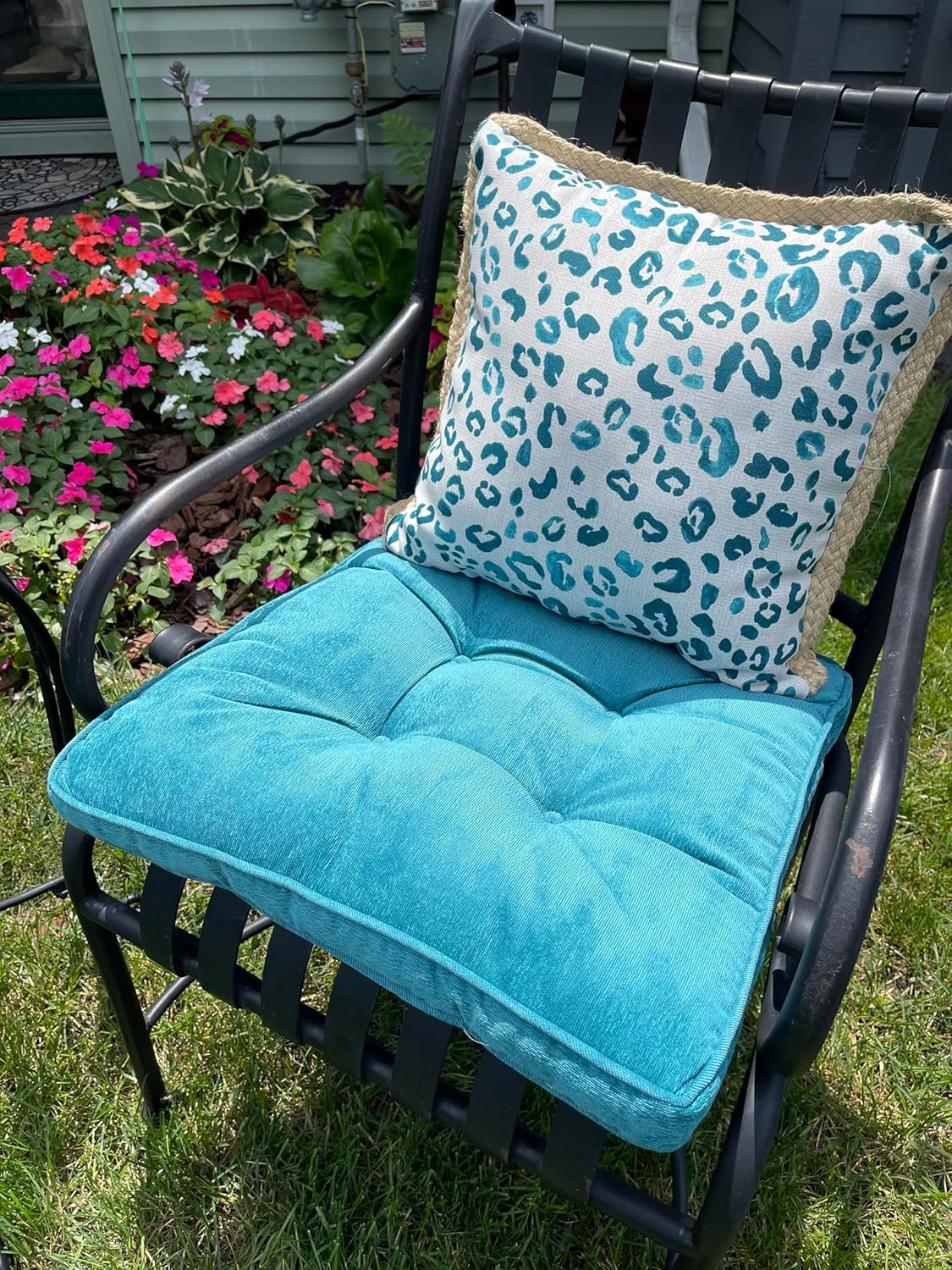 Tiita – Almohada cuadrada para el suelo, cojín de asiento grueso para yoga, meditación, sala de estar, balcón, oficina, exterior, 22 x 22 pulgadas.