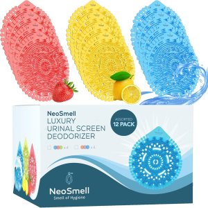 Desodorizador de pantalla de orinal de lujo (paquete de 12), pasteles de orina con múltiples acentuados para baños de alto tráfico, desodorante de Desodorizador de pantalla de orinal de lujo (paquete de 12), pasteles de orina con múltiples acentuados para baños de alto tráfico, desodorante de
