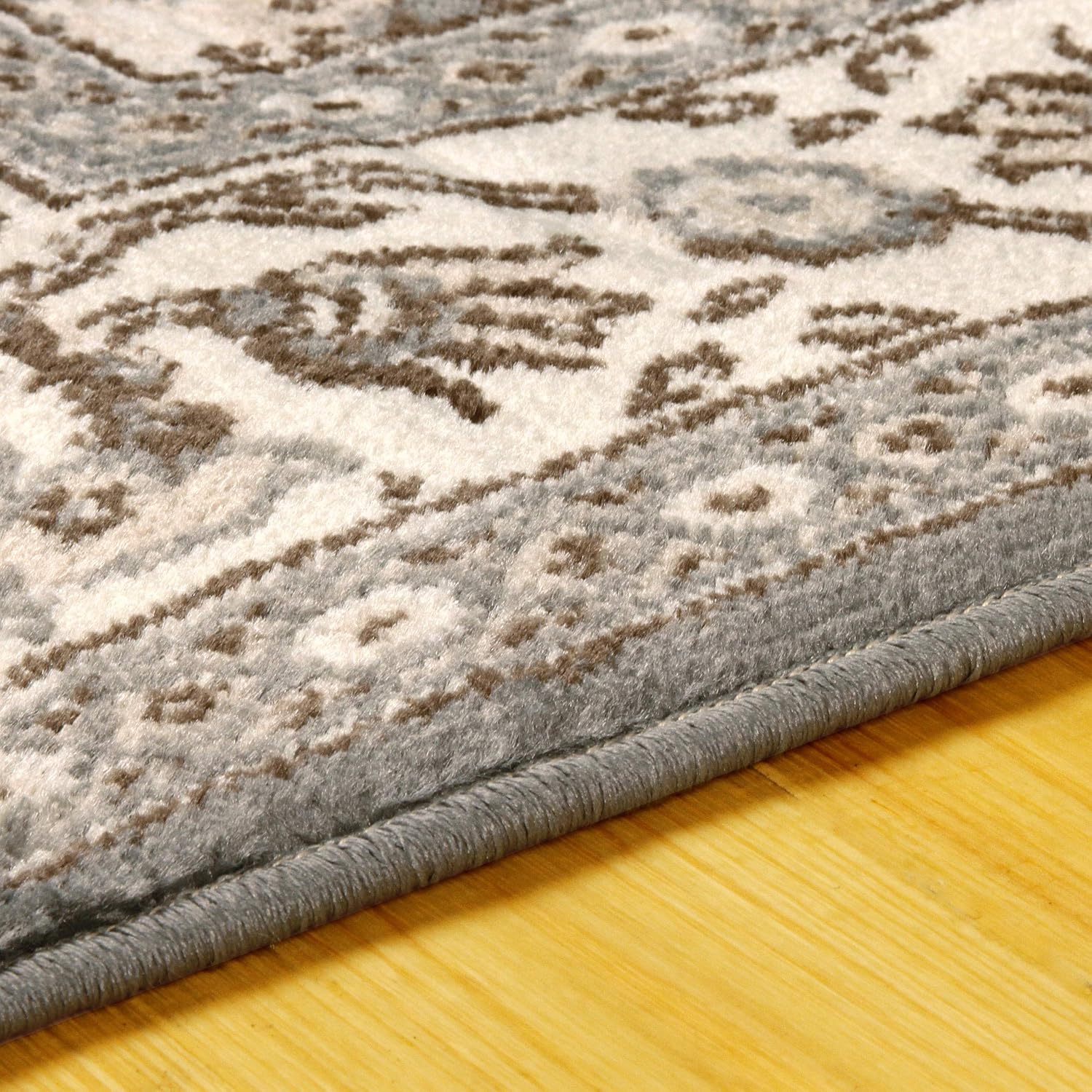 Superior Elegant Kingfield Collection – Alfombra de área de 0.315in de altura con respaldo de yute, diseño clásico de alfombra bordada,