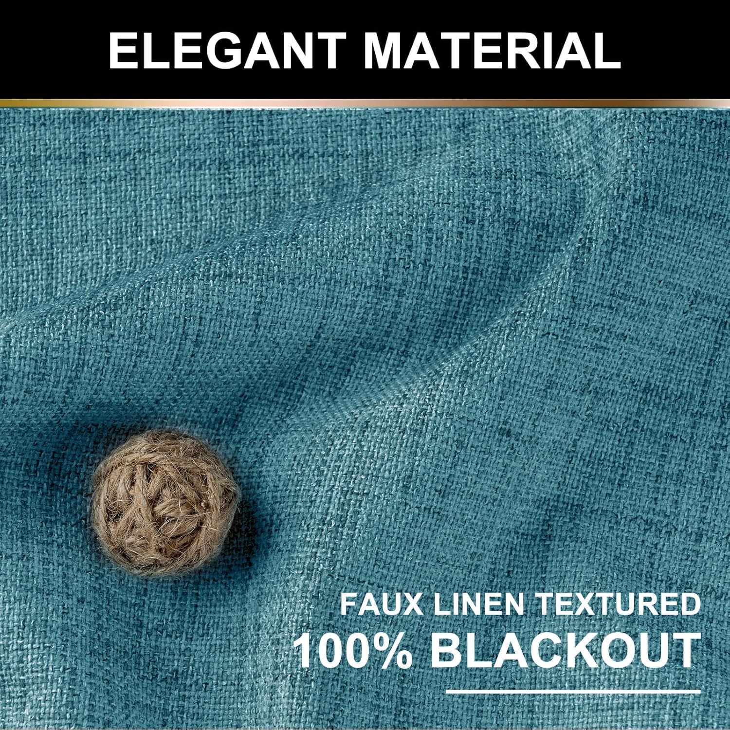100% Blackout Shield Cortinas opacas de lino de 84 pulgadas de largo, juego de 2 paneles, anillos de clipcortinas opacas con bolsillo para barra,
