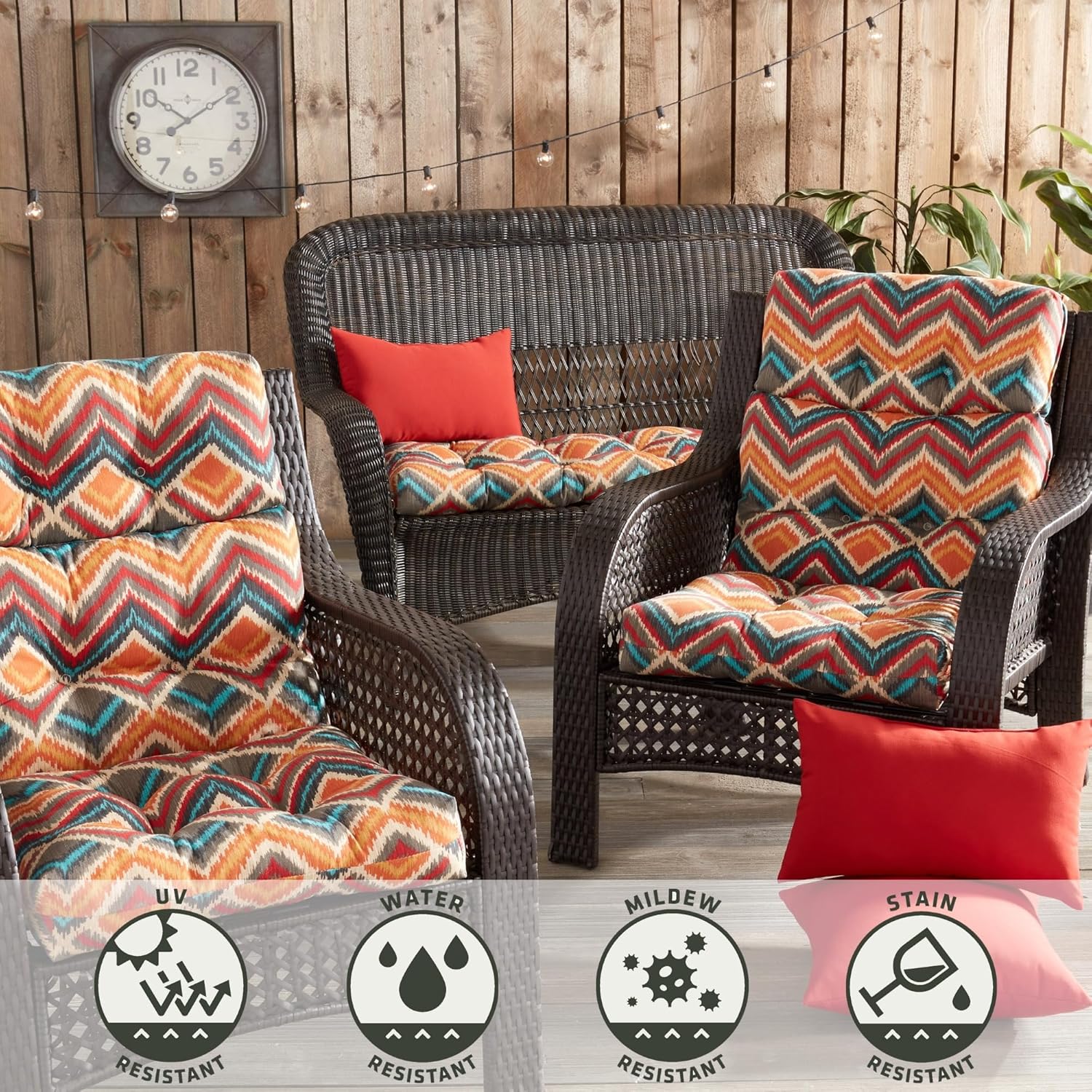 Greendale Home Fashions – Cojín para asiento y respaldo de silla de exterior
