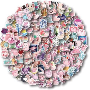 Aowplc 150 calcomanías de ajolote, calcomanías de vinilo brillante para botella de agua, laptop, teléfono, lindas cosas de ajolote, regalos de Aowplc 150 calcomanías de ajolote, calcomanías de vinilo brillante para botella de agua, laptop, teléfono, lindas cosas de ajolote, regalos de