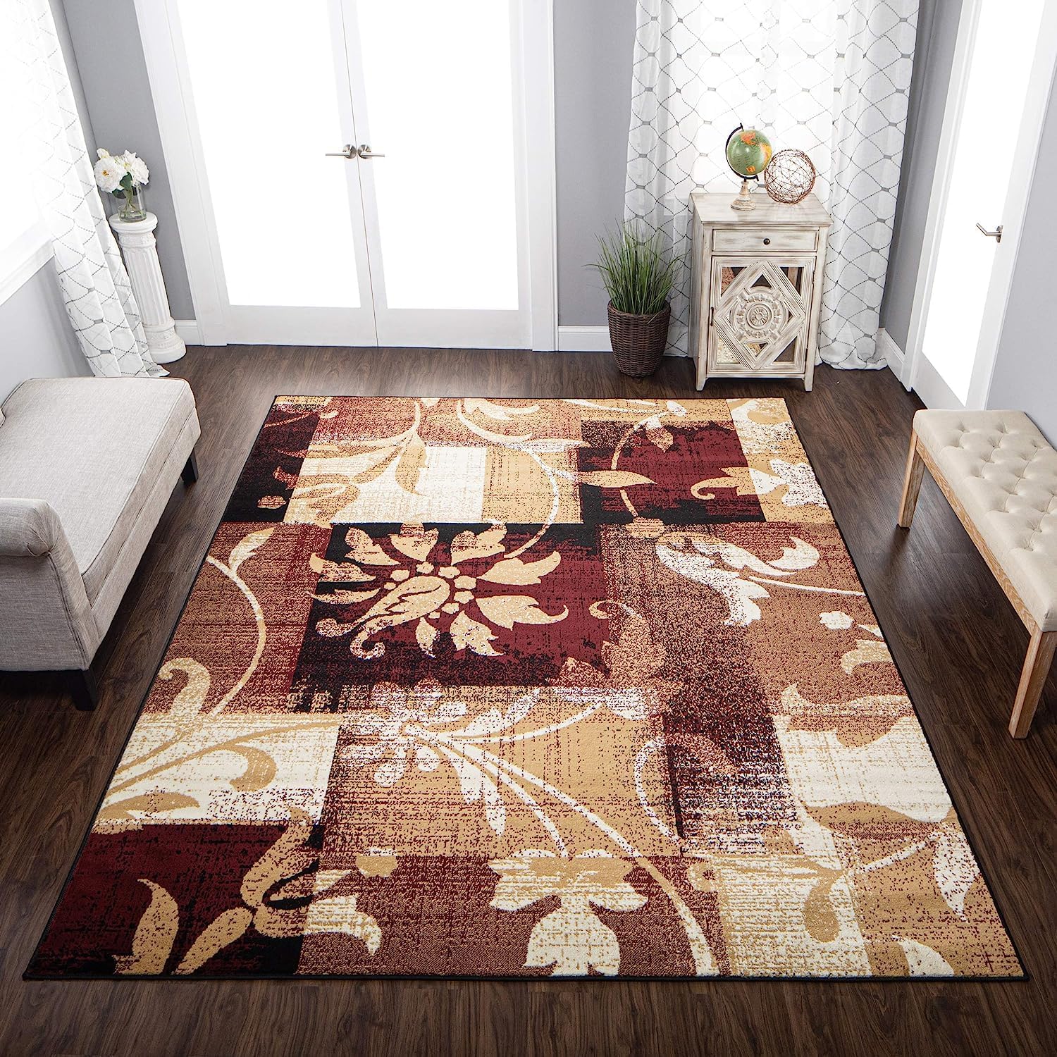 Superior Alfombra interior con respaldo de yute, perfecta para entrada, oficina, sala de estarcomedor, dormitorio, cocina, piso, decoración moderna