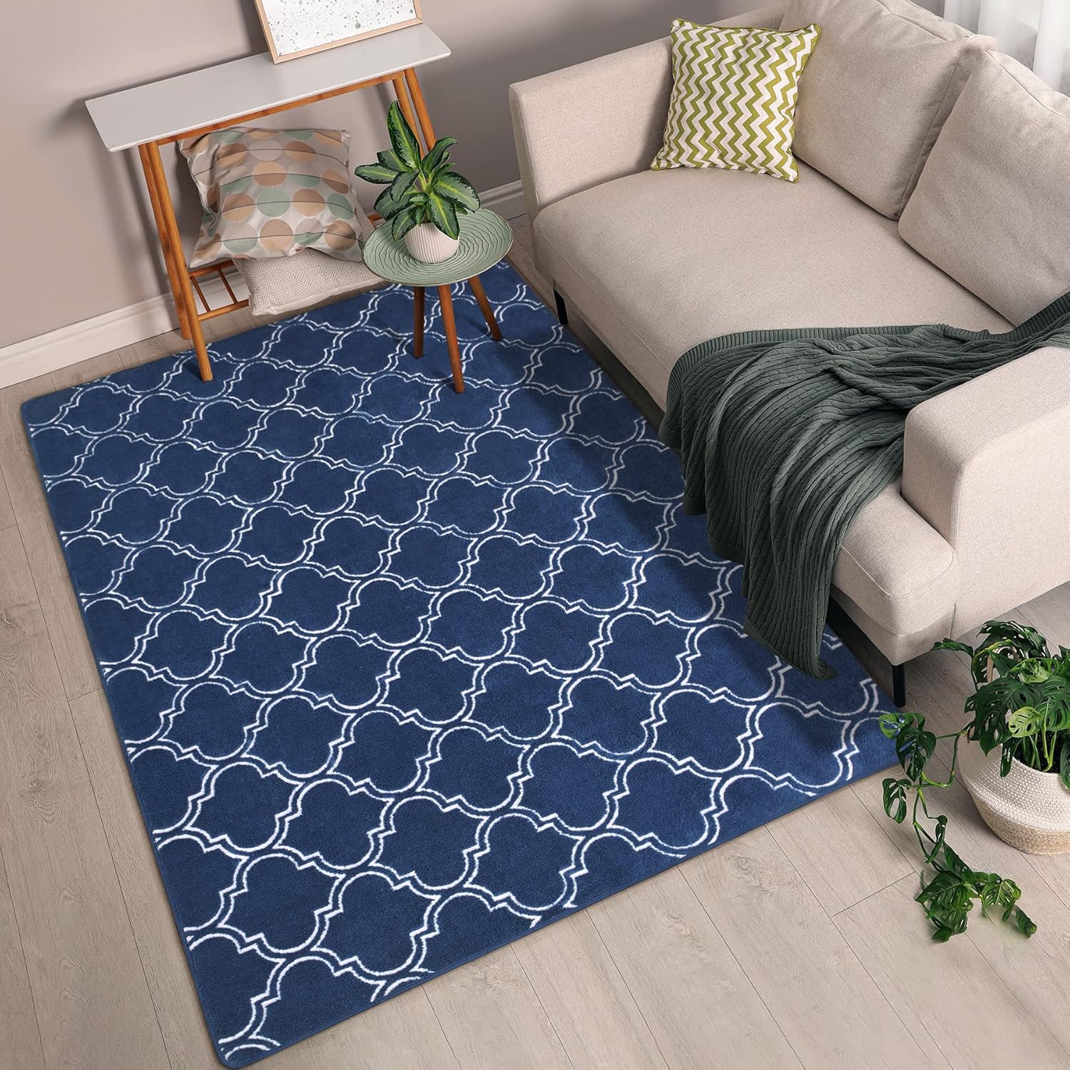 Chicrug Shag – Alfombra geométrica moderna para dormitorio, alfombra de interior de espuma viscoelástica, de 5 x 7 pies, alfombra mullida para sala