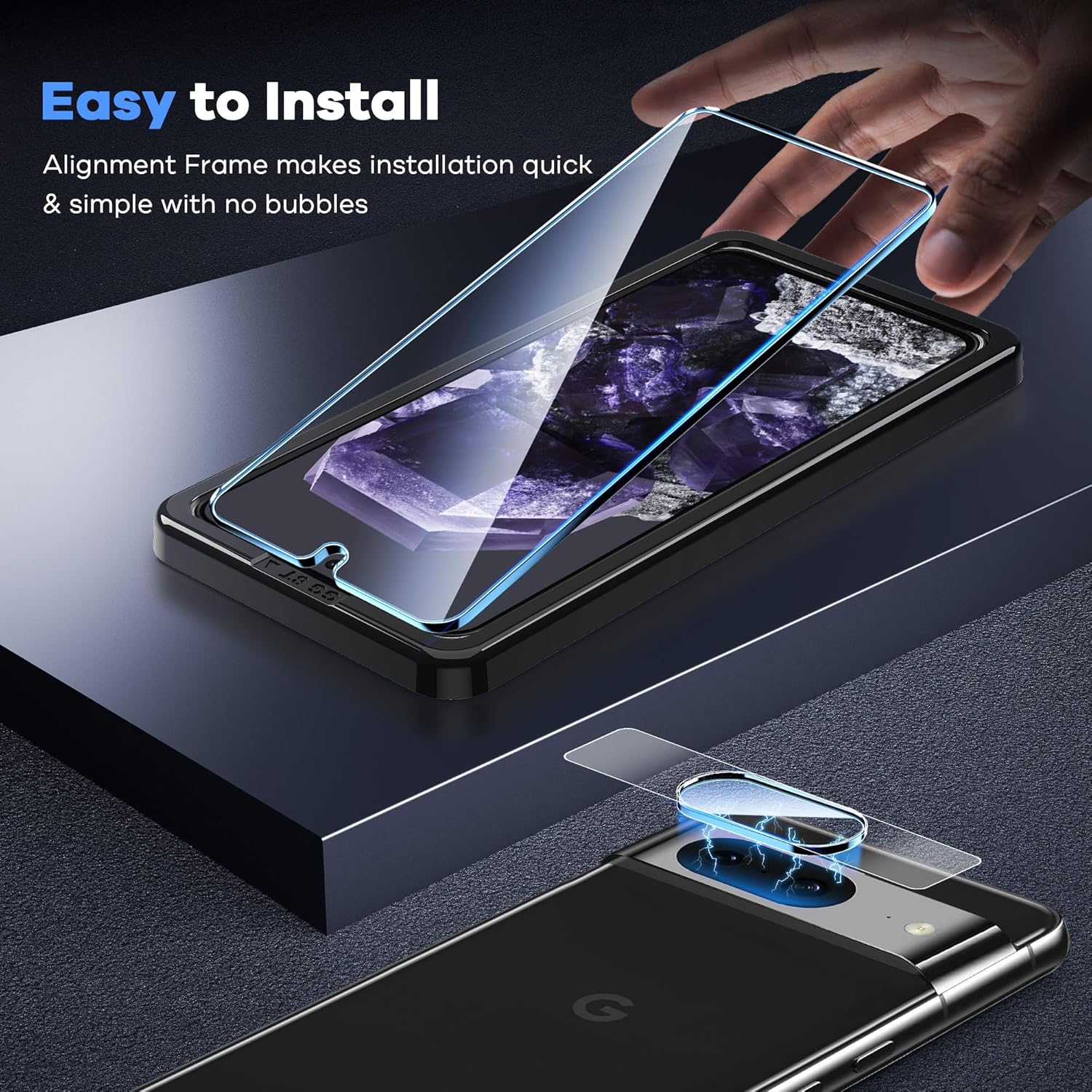 AACL 2-Pack Tempered Glass for Google Pixel 8 Screen Protector & 2-Pack Camera Lens Protector 9H Glass for Pixel 8 Screen Protector (6.2 inch), Easy