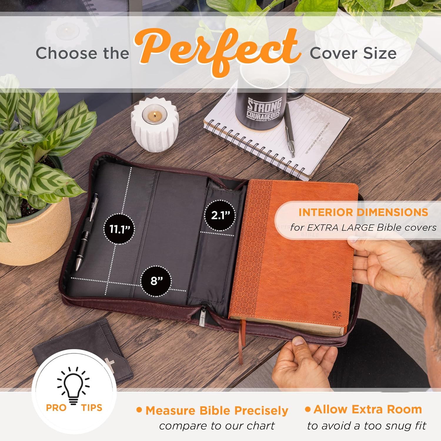Christian Art Gifts Men’s Classic Bible Cover I Know The Plans Jeremiah 2911, BrownTan Faux Leather, XL Leather Bound