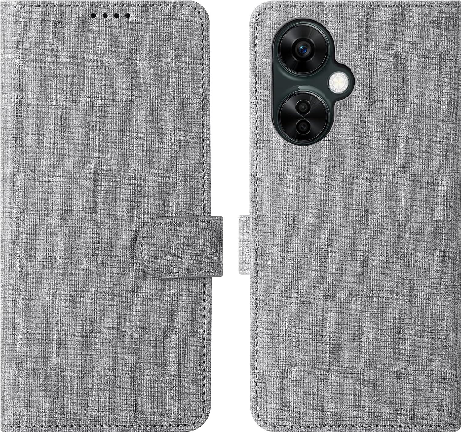 Foluu Funda para OnePlus Nord N30 5G, con cierre magnético, ranuras para tarjetas, soporte para dinero en efectivo, soporte de TPU transparente, a