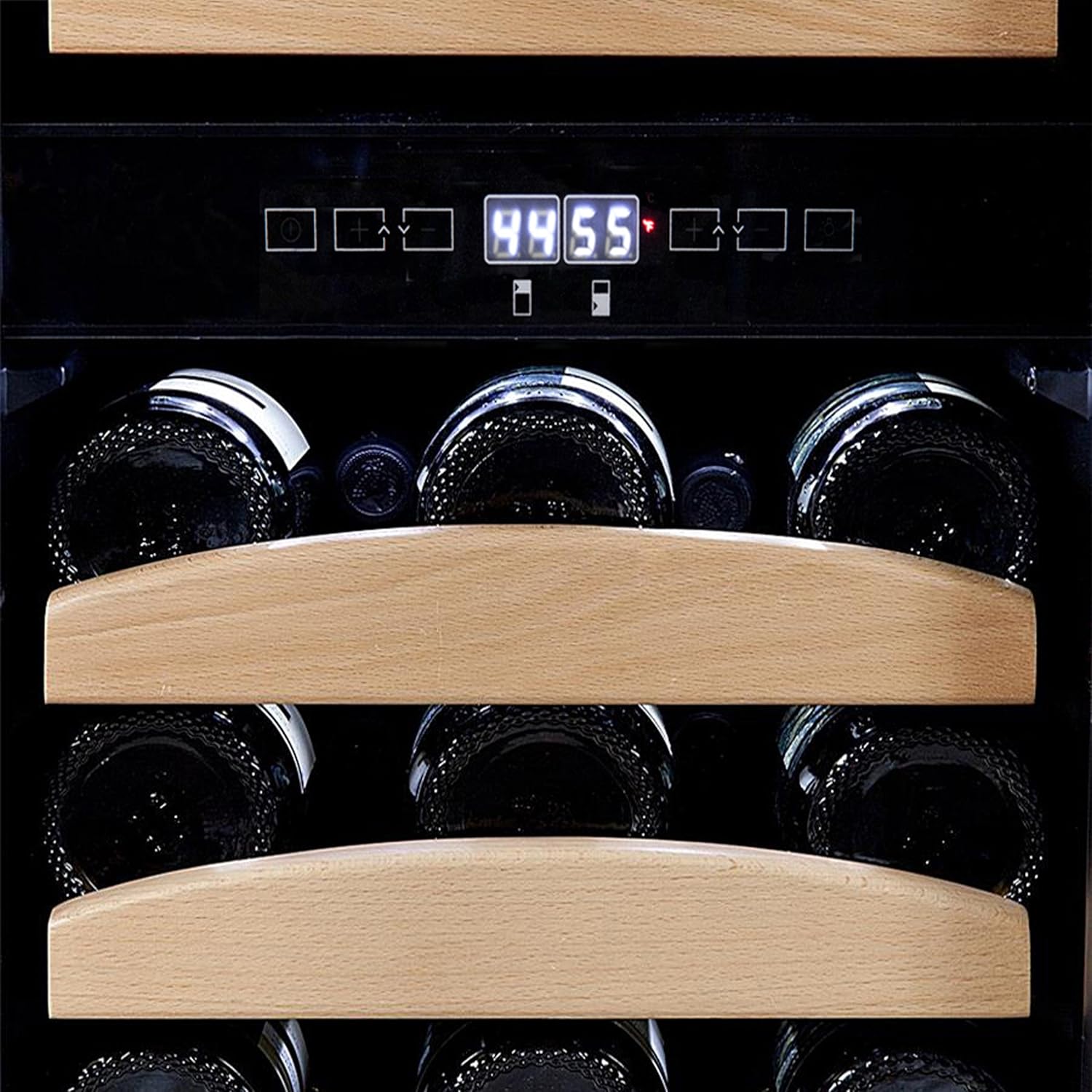 Whynter BWR-281DZ refrigerador de vino empotrado de doble zona, 28 botellas, Acero inoxidableNegro