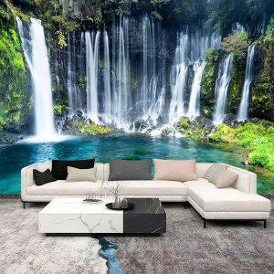 WFBHUA – Mural de pared con diseño de cascada verde, naturaleza, lago, paisaje, decoración para baño, sala de estar, dormitorio (no se puede WFBHUA – Mural de pared con diseño de cascada verde, naturaleza, lago, paisaje, decoración para baño, sala de estar, dormitorio (no se puede