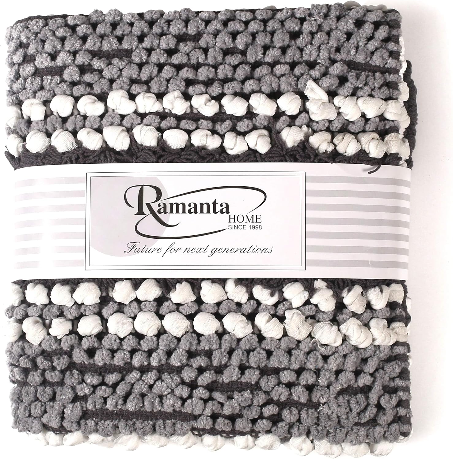 Ramanta Home Alfombra de baño de felpilla de 20 x 32 pulgadas, 100% algodón, suave, absorbente, color carbón, alfombra de baño de algodón, alfombra