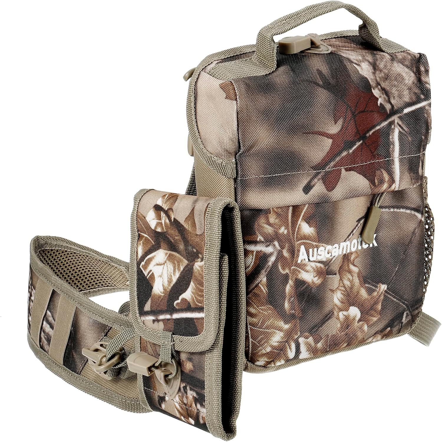 Auscamotek Arnés de binoculares con funda de telémetro para caza y observación de aves, paquete de correas de camuflaje y bolsa de telémetro