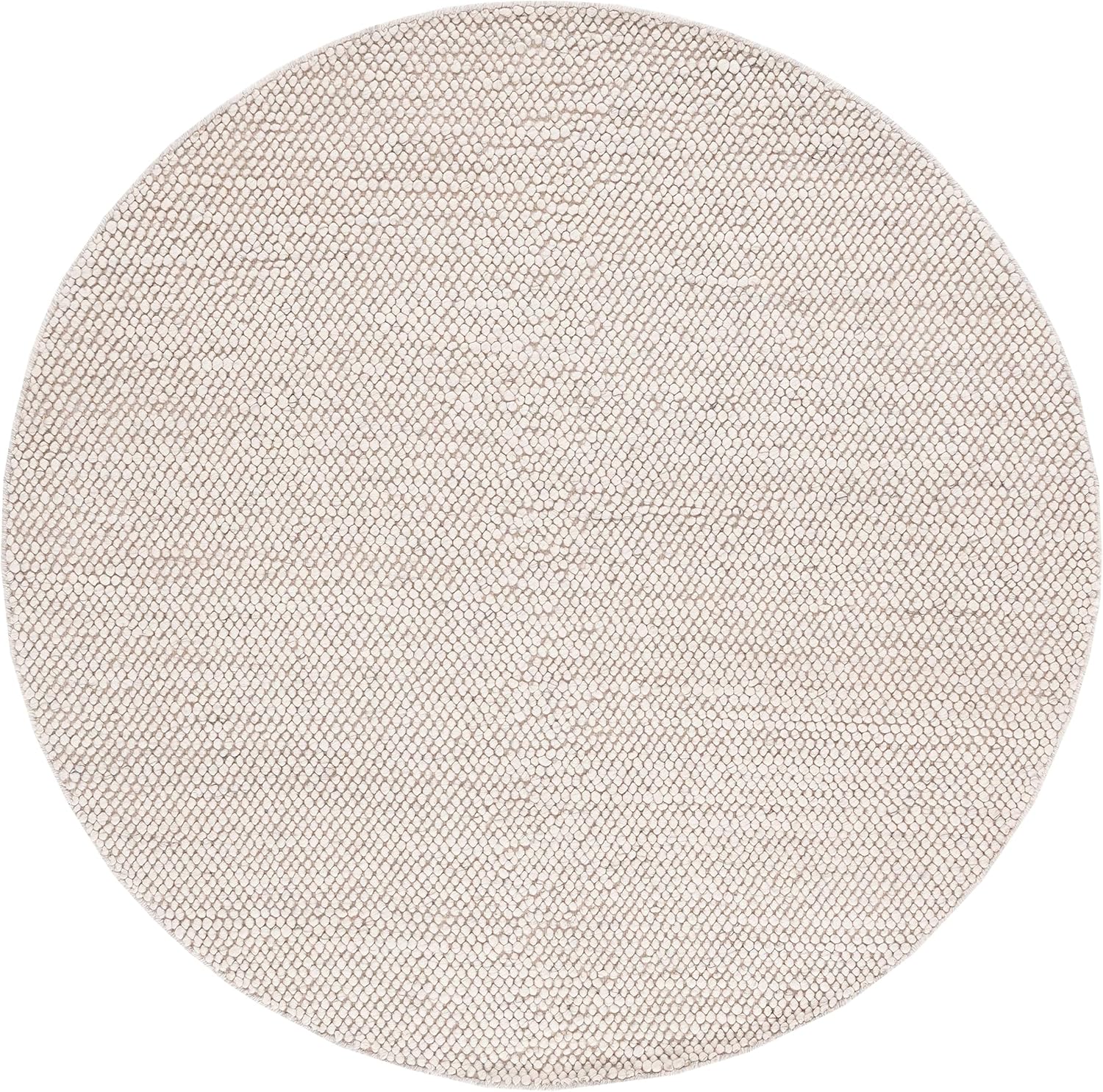 SAFAVIEH Natura Collection – Alfombra redonda de 4 pies, gris y marfil, textura hecha a mano, ideal para sala de estar, dormitorio, comedor