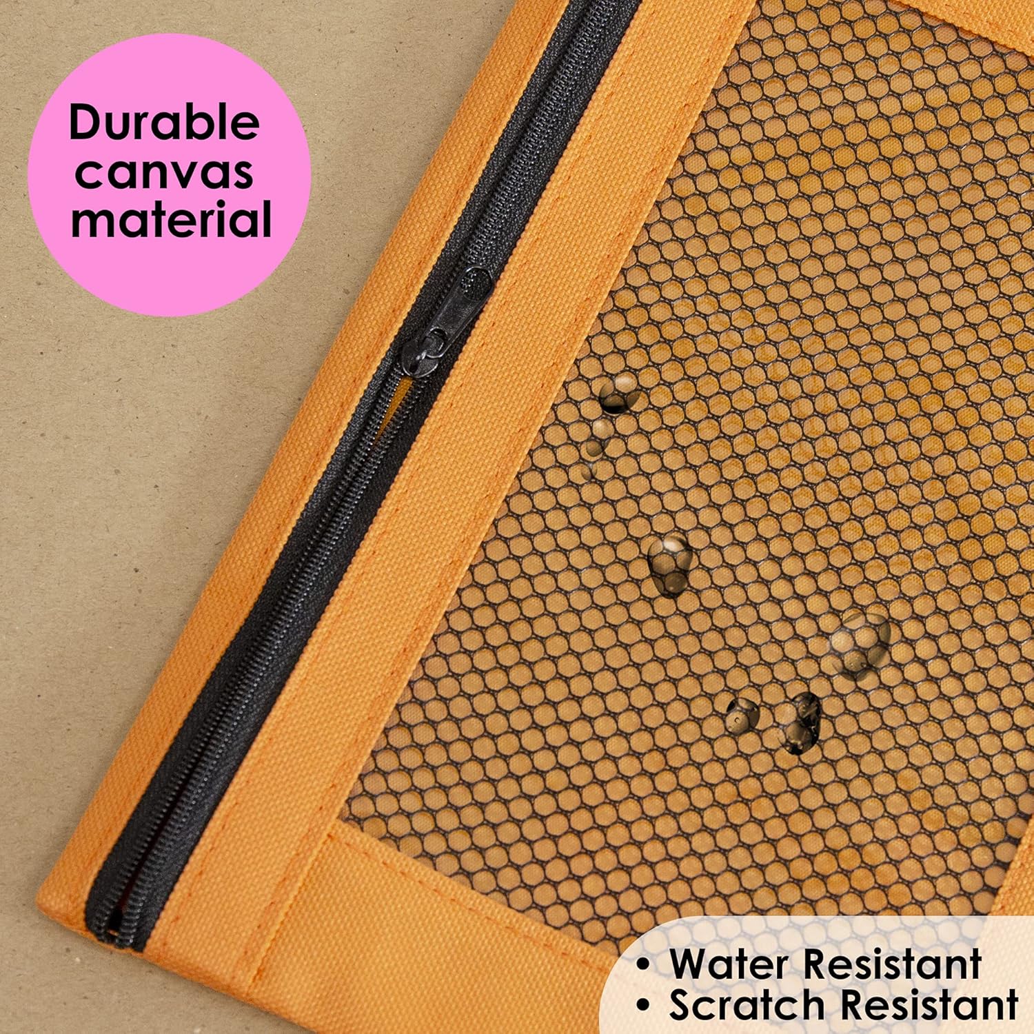 BAZIC – Estuche para lápices de 3 anillos con agujeros de anillos reforzados con remaches, bolsas de malla de color pastel con cremallera para