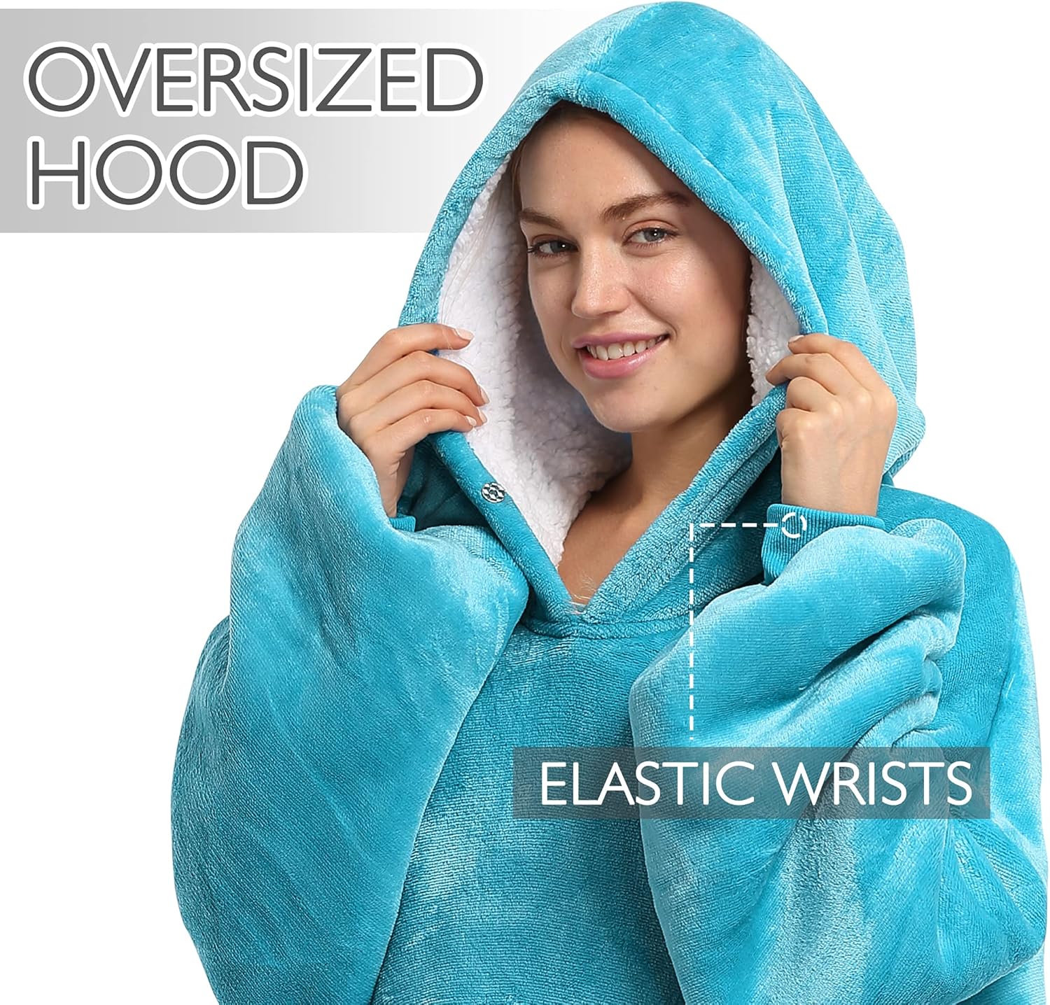 Catalonia – Sudadera extragrande tipo manta con capucha, sin botones, para descansar, cómoda sudadera de sherpa para adultos, hombres y mujeres