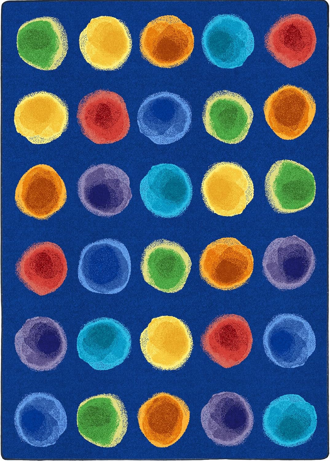 Joy Carpets Watercolor Spots – Alfombra de área de 7 pies 8 pulgadas x 10 pies 9 pulgadas, color arcoíris