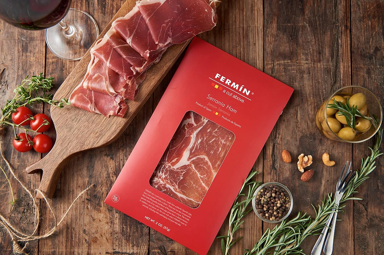 Surtido de Quesos Españoles + Jamón Serrano Gratis 2 oz