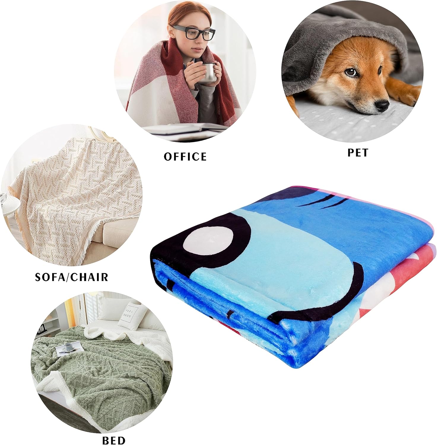 Manta para todas las estaciones, regalo de franela polar súper suave, cálida y acogedora para sofá, cama, sofá, manta de viaje, cumpleaños, 50 x 60
