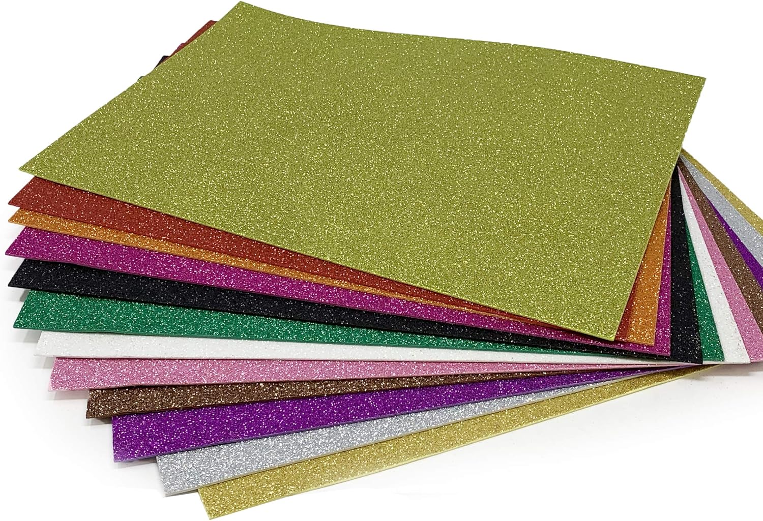 Allgala – Paquete de 12 hojas de espuma EVA con brillantina de 8 x 12 pulgadas, colores surtidos, perfecto para proyectos de arte de niños y aulas o