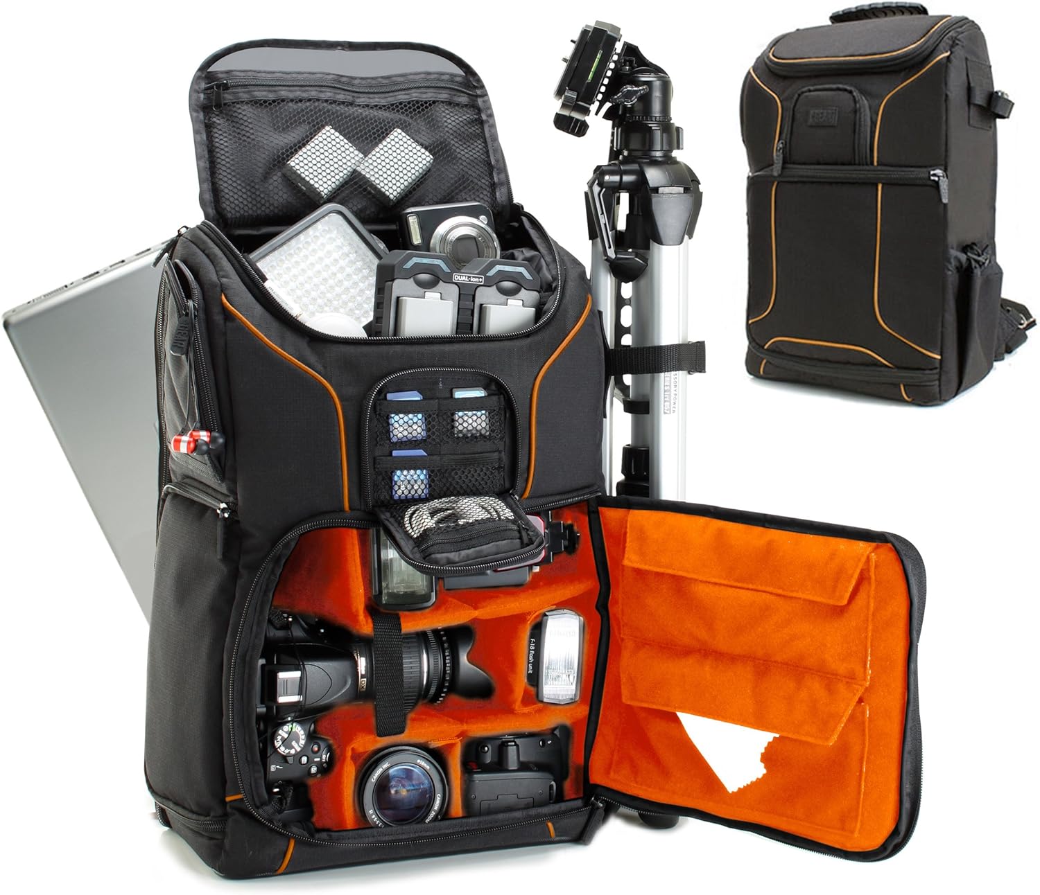 Mochila para cámara réflex digital de 39.62 cm, compartimento para portátil USA Gear cuenta con separadores acolchados, soporte para trípode,