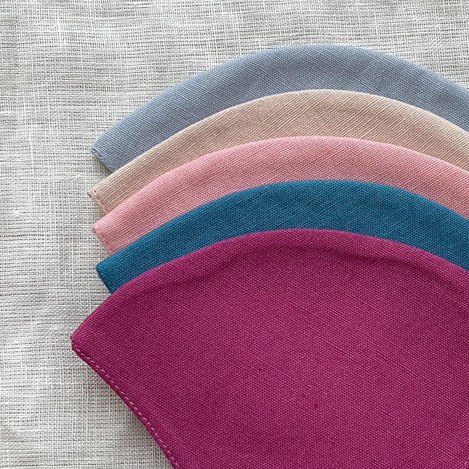 Paquete de 5 cubrebocas de lino y algodón, 3 capas, lavable, reutilizable (algodón de azúcar)