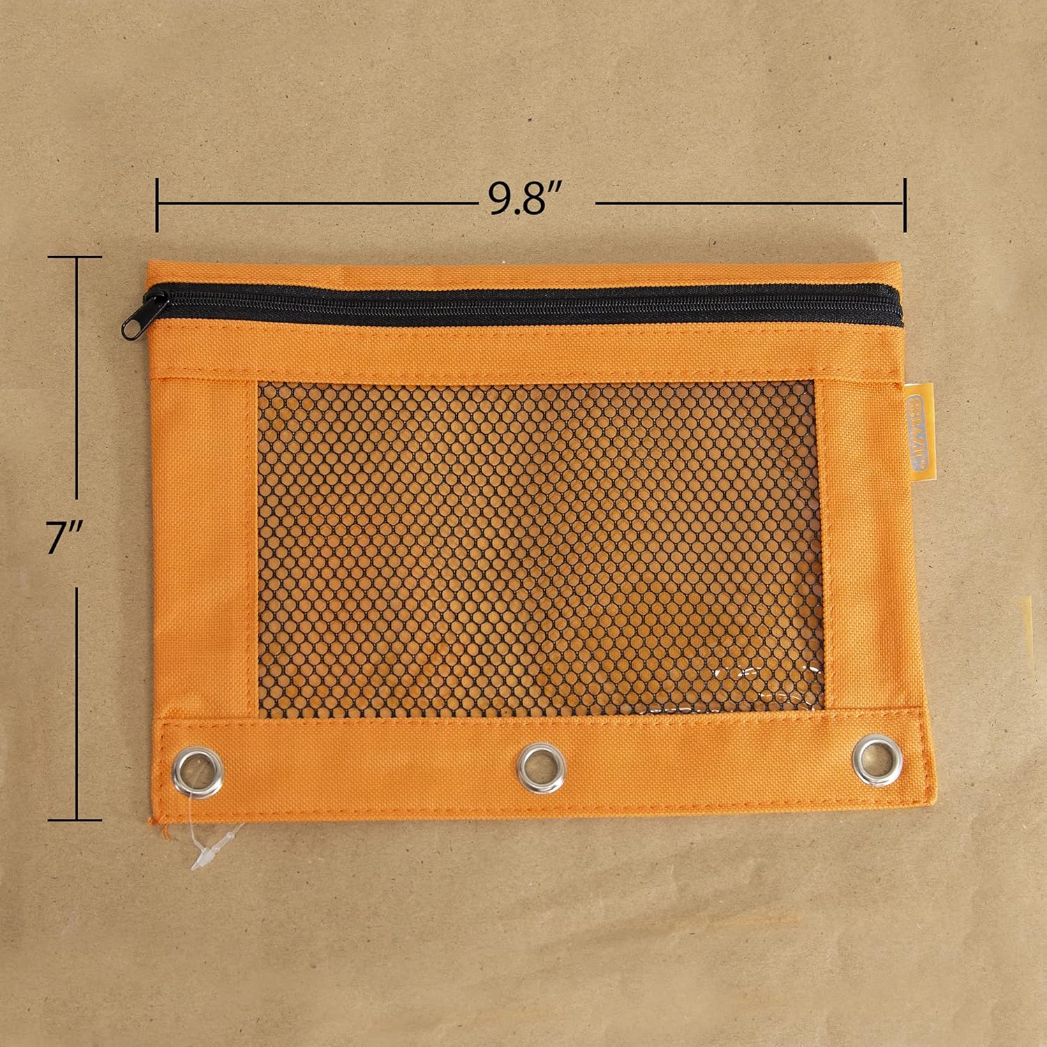 BAZIC – Estuche para lápices de 3 anillos con agujeros de anillos reforzados con remaches, bolsas de malla de color pastel con cremallera para